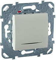 Выключатель с подсветкой без рамки Schneider Electric Unica 1-кл. бежевый  картинка